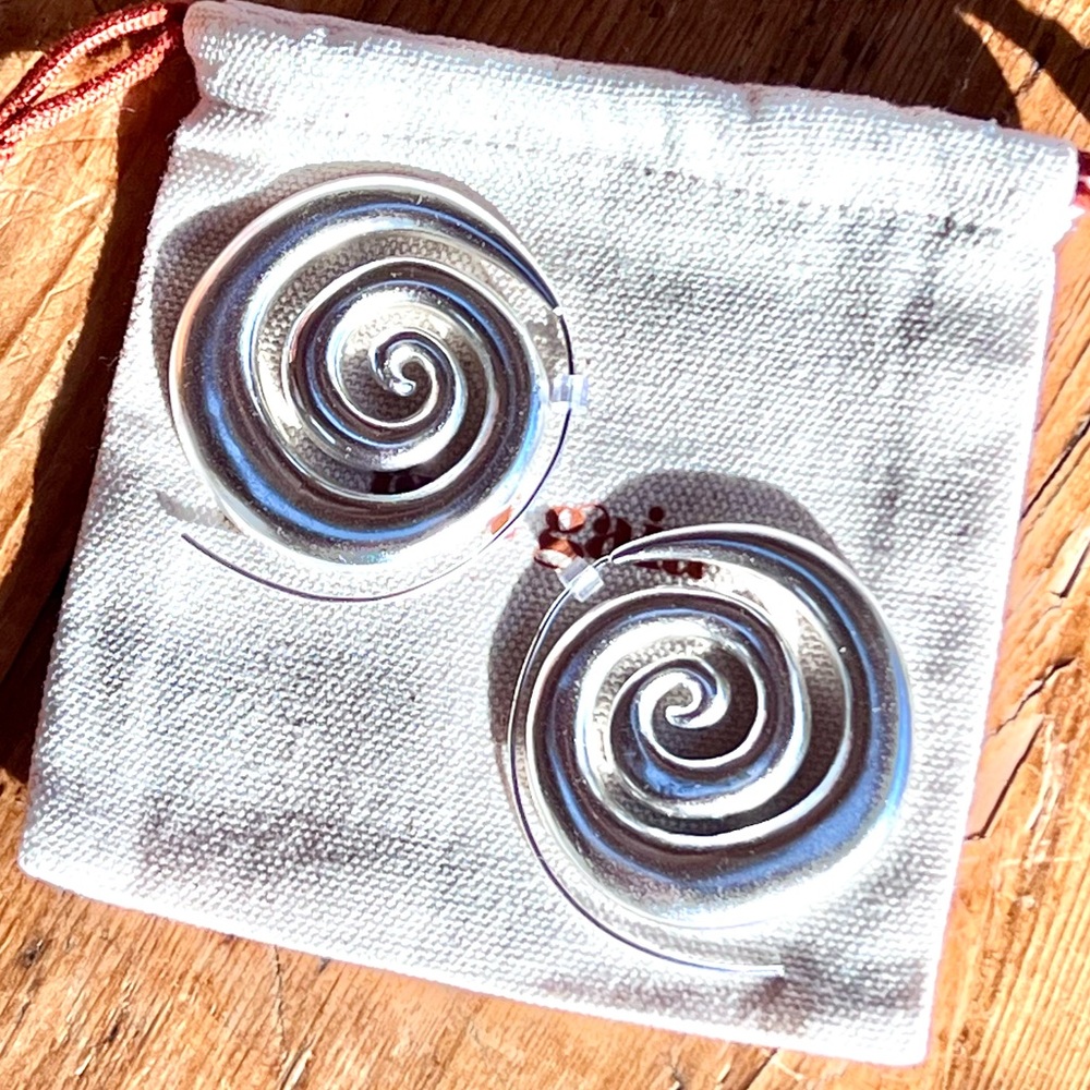 🌺🎉HP🎉🌺 NWT Cult Gaia Cassia Spiral Threader Earrings Antique Silver - Picture 8 of 16